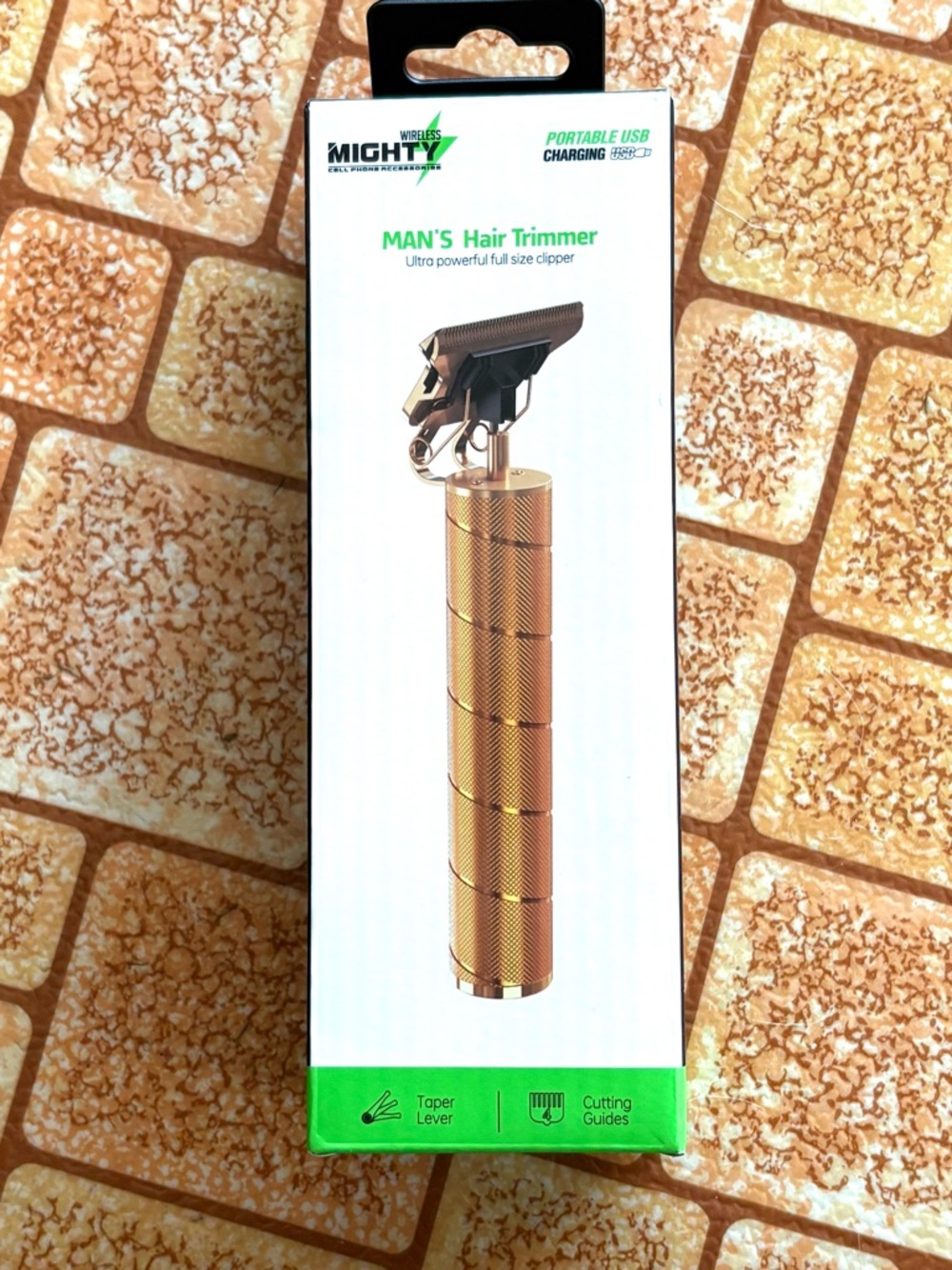 Mighty Men's Wireless Hair Trimmer - Gold Finish. NWT.
